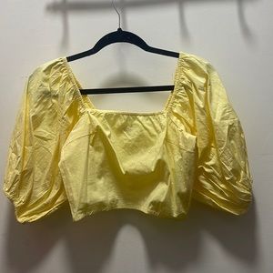 Yellow puff sleeve top
